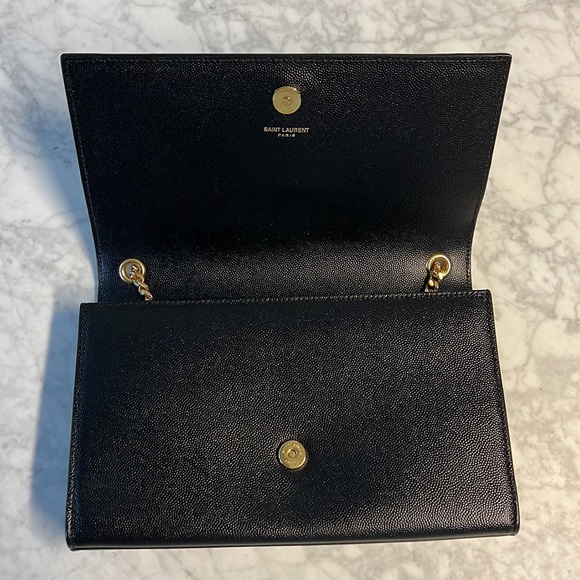 Saint Laurent Kate Medium Chain Crossbody Black Gold - Picture 10 of 13